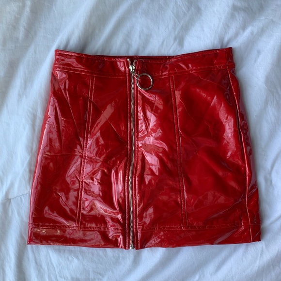 Dresses & Skirts - Red leather skirt